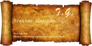 Tretter Gusztáv névjegykártya